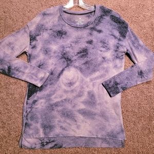Purple Tie-dye Print Tunic Sweater